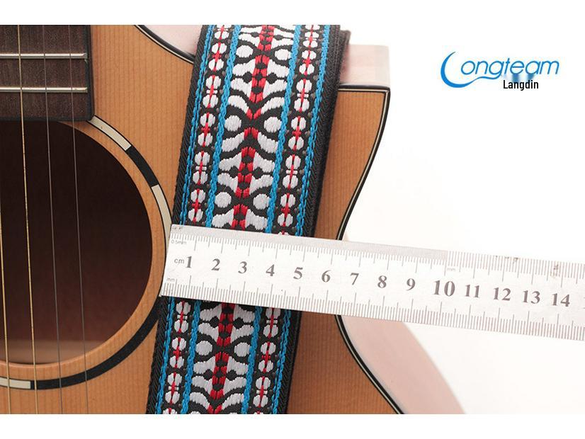 Ethnic Style Embroidered Guitar Crossbody Shoulder Strap for Acoustic and Electric Guitars.