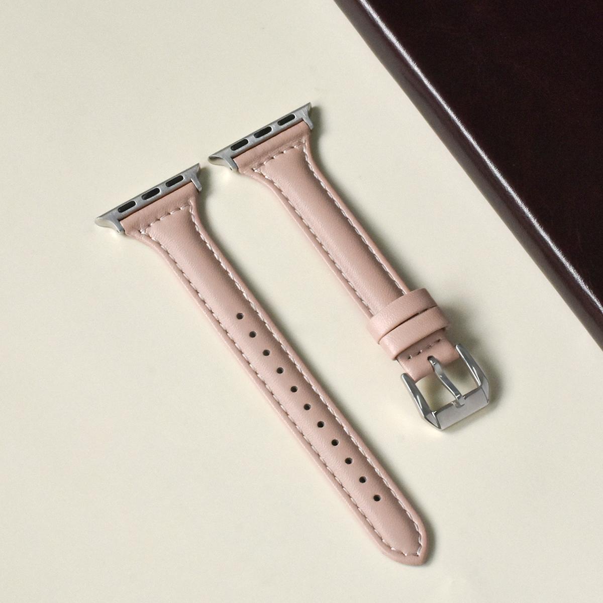 

Leather Slim Strap for Apple Watch Band 44mm 40mm 41mm 45mm 38mm 42mm 49mm 44 45 IWatch Series 8 7 SE 6 5 4 3 2 1 Woman Bracelet for 38 40 41mm