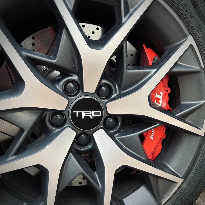 For Toyota YarXP114Pcs For Toyota TRD Corolla Auris Yaris Prius Highlander 60mm 56mm Car Wheel Center Hub Cap Rim Cover Stickers Badge Accessories