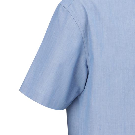 Gio GIA Heren Oversized Chambray Korte Mouw Shirt