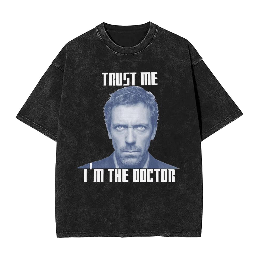 Mens Dr Gregory House MD Cat Meme Washed T Shirt Tees Summer Street Style ShortSleeve T Shirt O Neck Trending Casual Tee Shirt