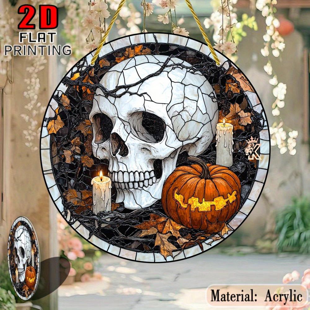 20CM carnival Halloween flat 2D pendant decoration series of pumpkin lanterns,ghosts,skulls,witches,  for courtyard,window,garden decoration pendants