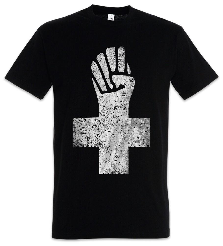 ANARCHIST CROSS T-SHIRT - Anarchy Logo Symbol Insignia Punk Demo Fist Shirt