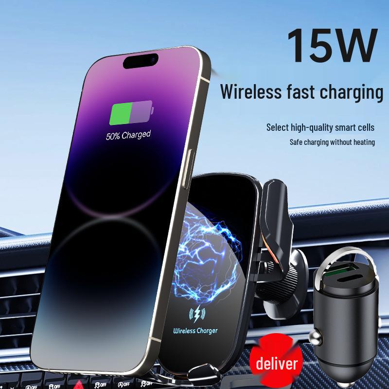 Bezdrátová nabíječka do auta a držák telefonu s navigací - Nový model 2025 s technologií automatické indukce