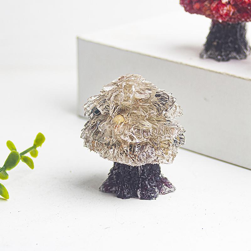 1Pc Natural  Stone Mushroom Tree Statue Reiki Stone Figurine Home Office Decoration
