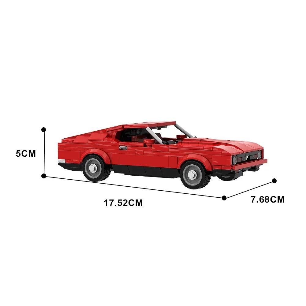 EKbricks MOC 1971 Ford Mustang Mach 1 Bricks Red Car Model Sport Car Racing Building Blocks Collection Vehicle Toy Gift