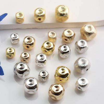 14K Gold Filled Frosted Square Spacer Beads for DIY Jewelry