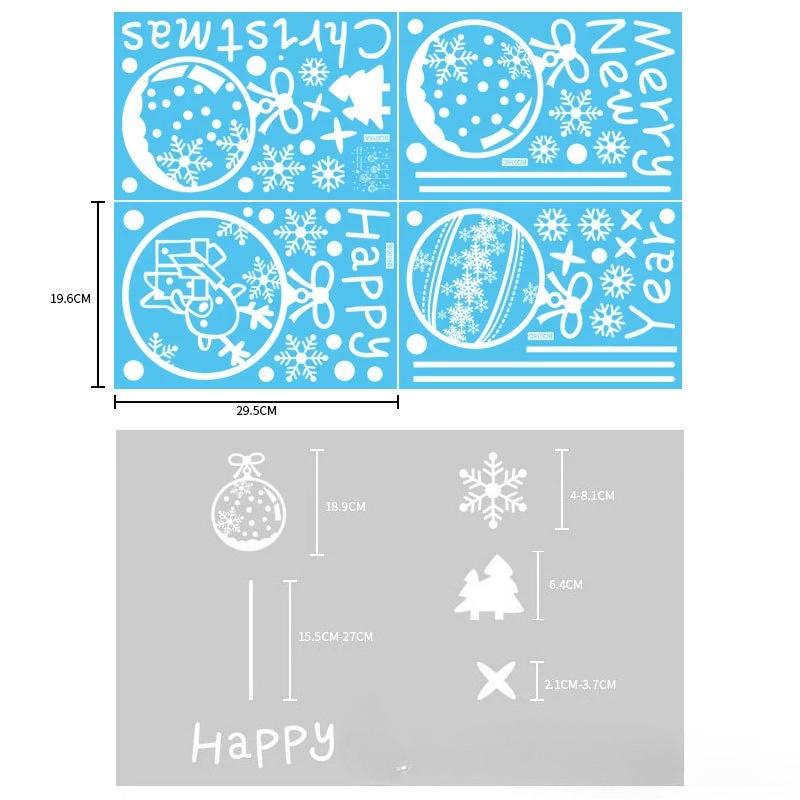 Weihnachtsspiegel-Aufkleber, Weihnachtsmann, Schneemann, Elch, Fensteraufkleber, Schneeflocke, Fensteraufkleber, Frohe Weihnachten, Frohes Neues Jahr 2025