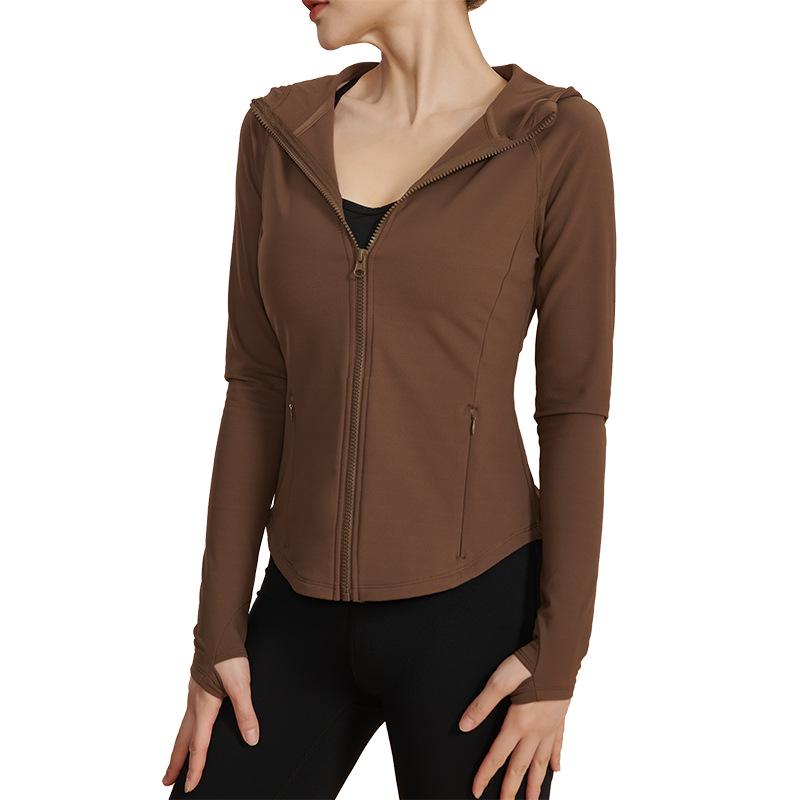 

Cozy Fleece Hooded Cardigan - Versatile Slim Fit Yoga Jacket XL