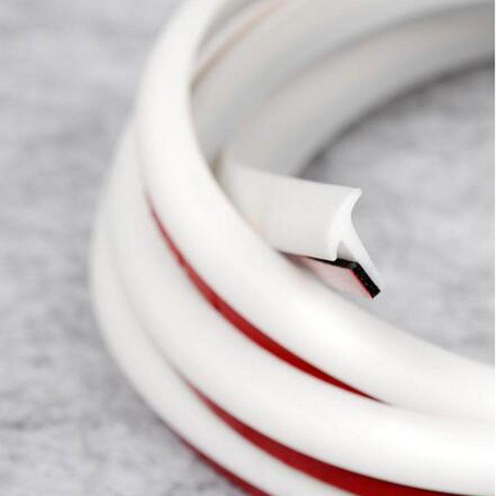 `5M T-Type Rubber Sealing Strip White For Car Edge Trim Bumper Lip Side Skirt  `