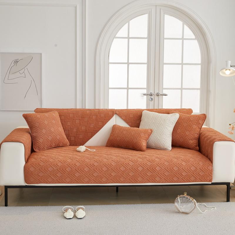 Sofakissen, einfarbiger Stoff, universelles rutschfestes Vierjahreszeiten-Sitzkissen, schlichter, moderner rutschfester Vierjahreszeiten-Sofabezug aus Leder