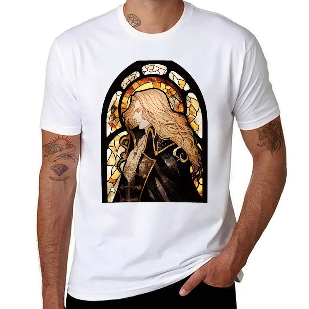 Stained Glass Alucard Tshirt Casual Daily Wear Short Sleeve Top