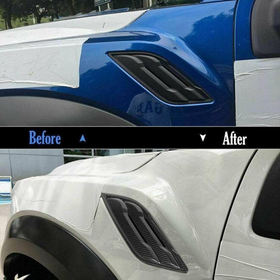 For 2017- Ford F150 F-150 Raptor Carbon Side Air Vent Hood Intake Cover Trim