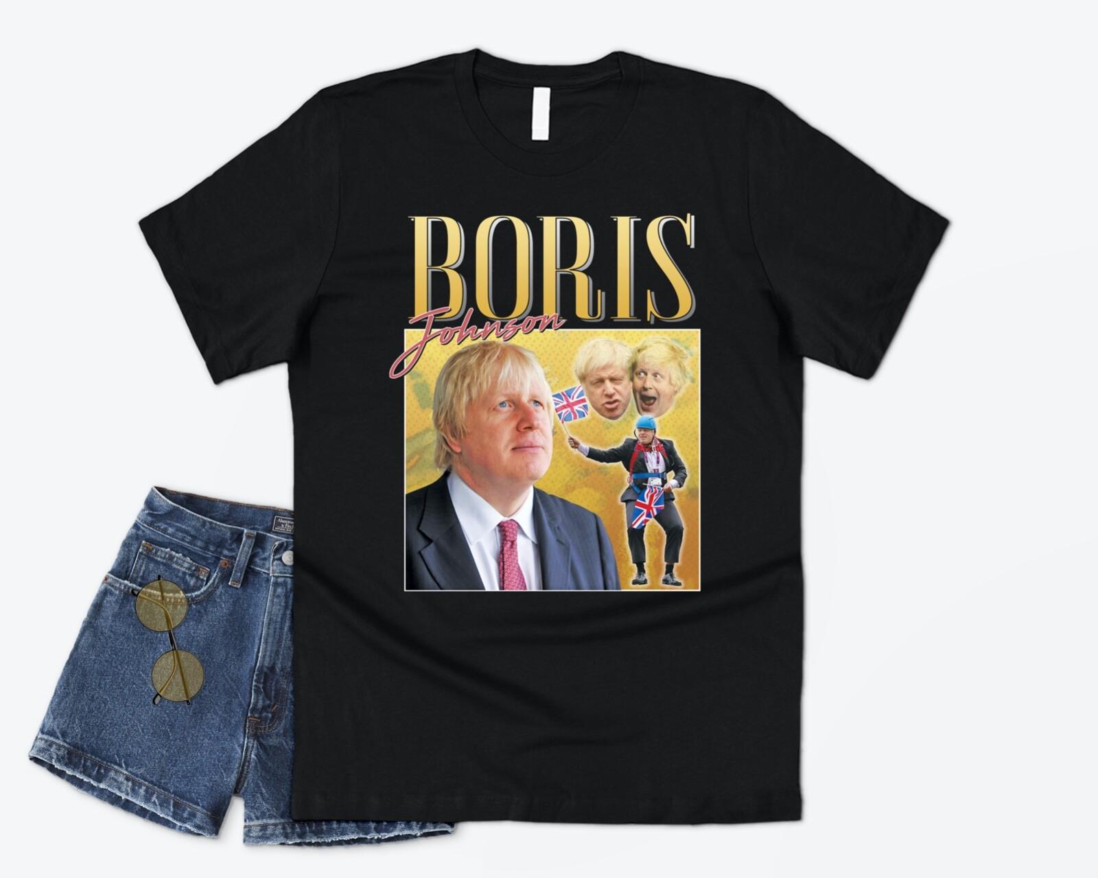 Boris Johnson Homage T-shirt Tee Funny UK Prime Minister 90s Retro S