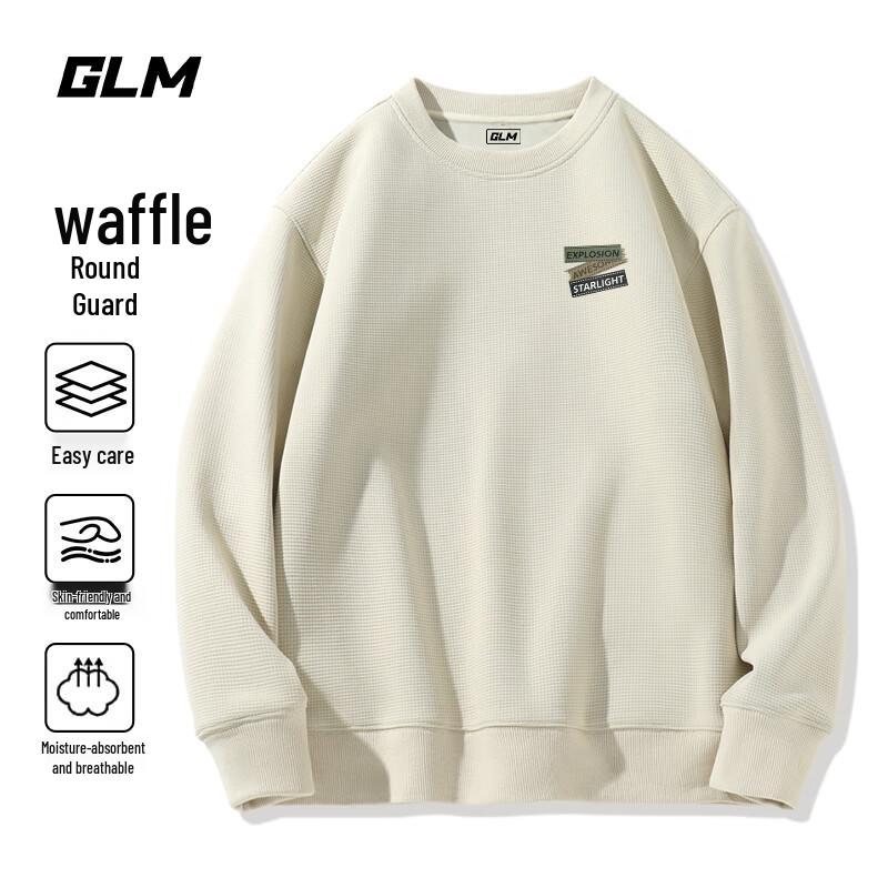 

Мужской вафельный трикотажный свитшот свободного кроя с круглым вырезом XL