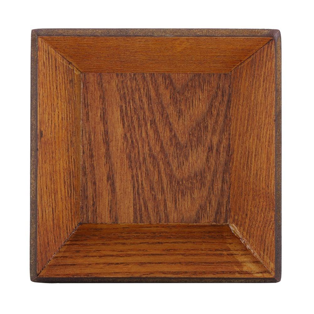 Solid Wood Snack Plate Regular Square Serving Saucer Stackable Cake Dessert Dish Afternoon Tea 10.5*2cm