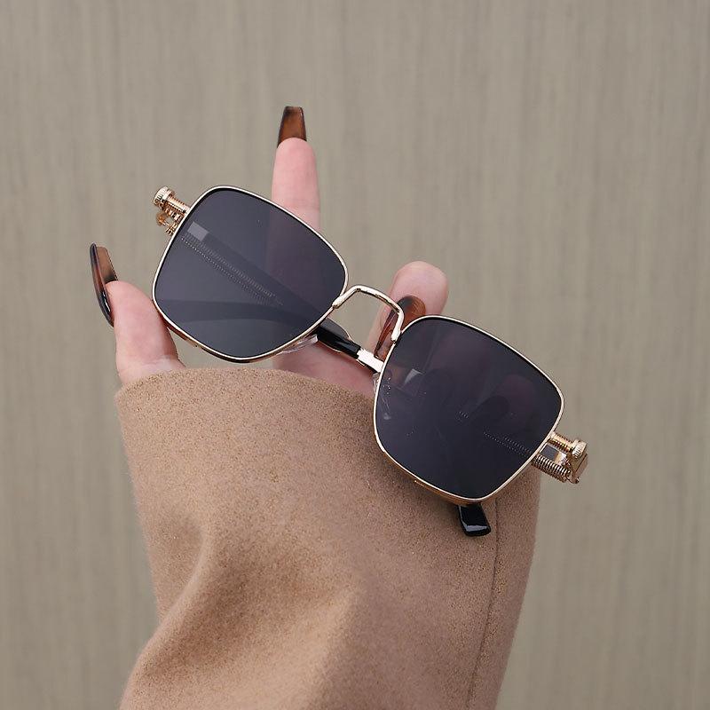 Occhiali da Sole Polarizzati da Uomo Lega di Alluminio Magnesio Occhiali da Sole Punk Doppia Barra Quadrati Occhiali da Sole UV400 Occhiali da Pesca