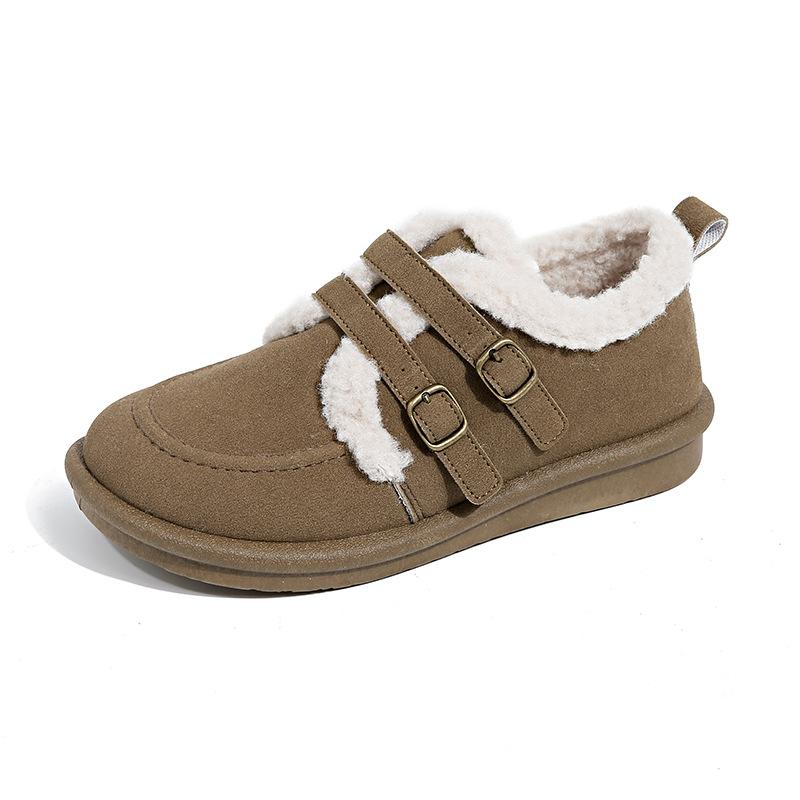 

Обувь Мао Мао женская обувь ins2025 женская повседневная обувь зимняя на толстой подошве теплая нескользящая плоская хлопковая обувь BN5805 35