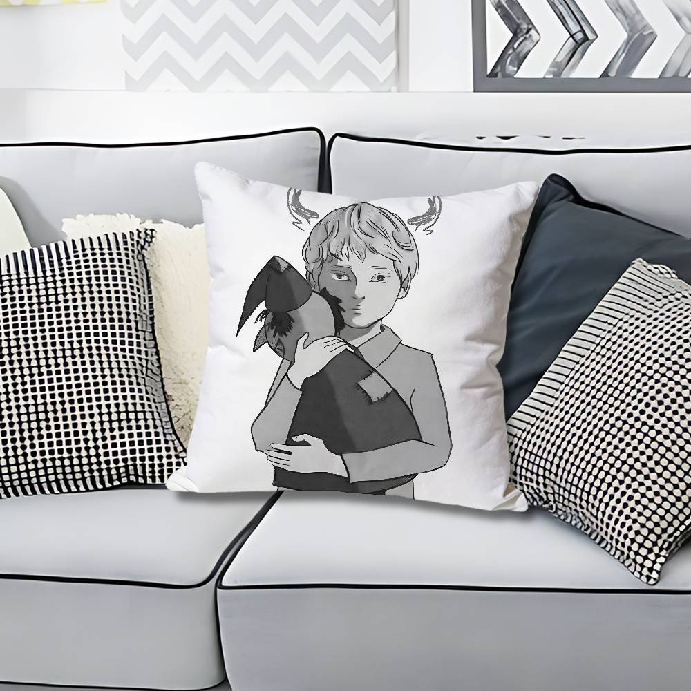 JJohan LLiebert Monster Anime Celebrity Merchandise AllMatch Printed Pillow Case Sofa Car Office Room Decoration Protector