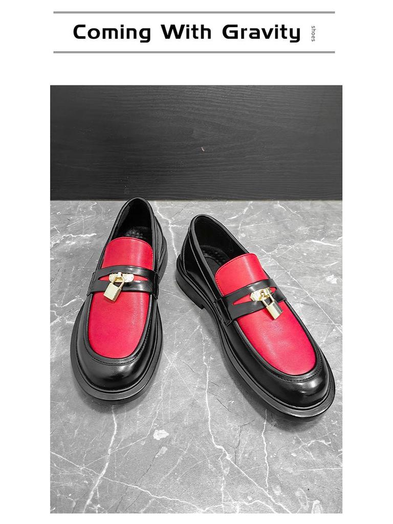 Men's Plus Size Leather Slip-on Loafers: Formal & Casual Thick Sole Shoes