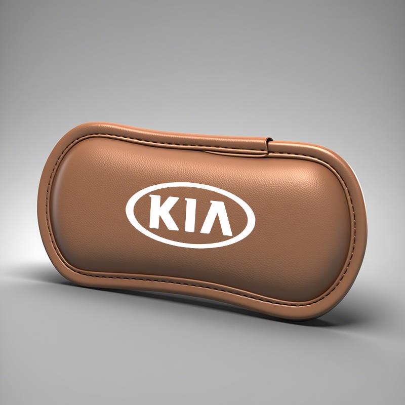 AFK4 Leather Car Pillow Car Knee Pad Elastic Memory Foam Leg Pad For Kia Morning Sportage K8 K3 K9 Ceed Picanto Stonic K7 K5 Rio Niro