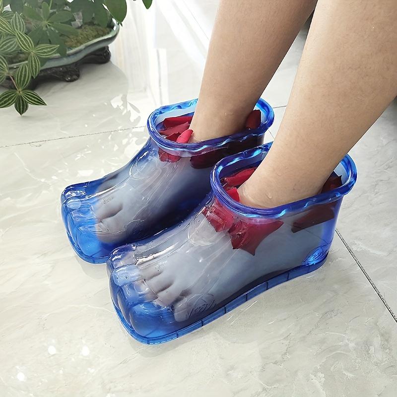 

2pcs/pair Portable Foot Soak Bath Basin for Pedicure and Heat Relax - Blood Circulation Enhancement, Unscented, Non-Electric синий