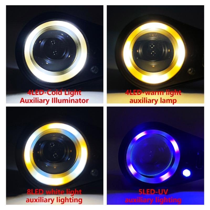 10X 20X 30X Magnification Mini Foldings Jewelers Eye Loupes with 21mm Lens for Jewelry Gem Coin Stamps Watches