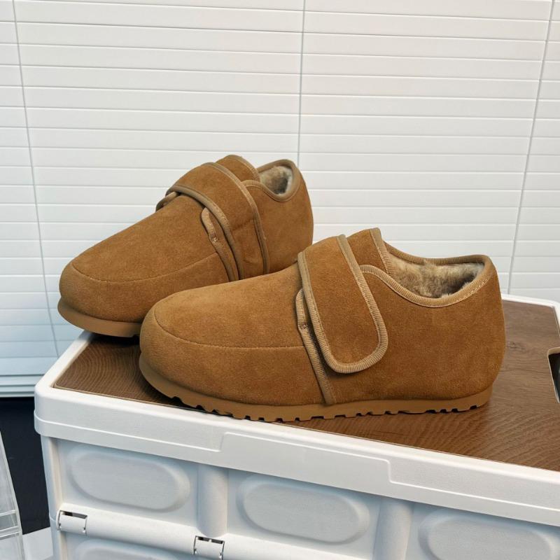 Retro women's winter new fashion versatile matte soft-soled lazy shoes fleece thickened bread shoes