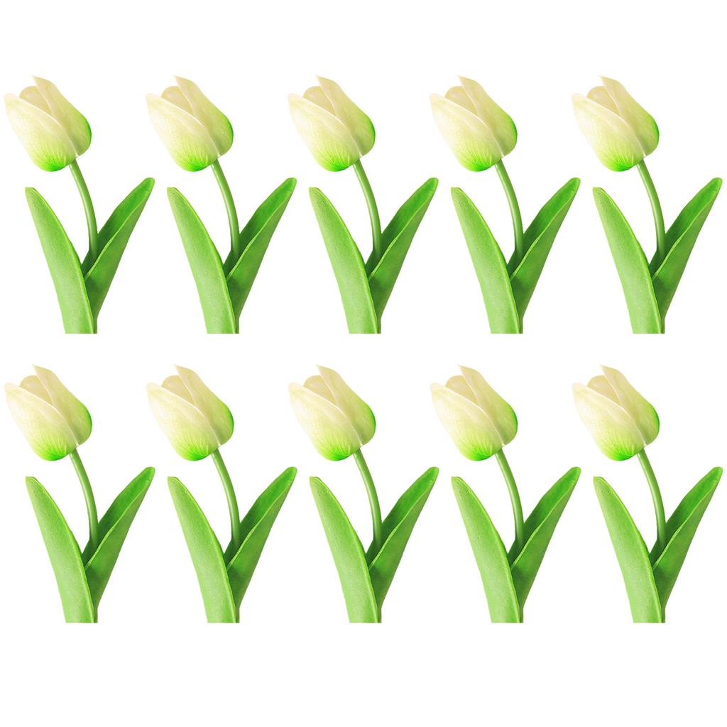 10PCS Artificial Flowers Tulip Bouquet PE Fake Flowers Wedding Garden Decoration Outdoor Home Garden Bouquet Vase Decor Plant
