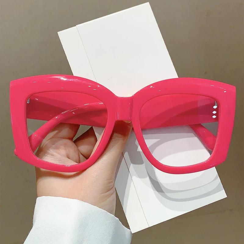 Oversized Square Eyeglasses Frames New Vintage Women Eyewear Trendy Fashion Designer Spectacles Uv400