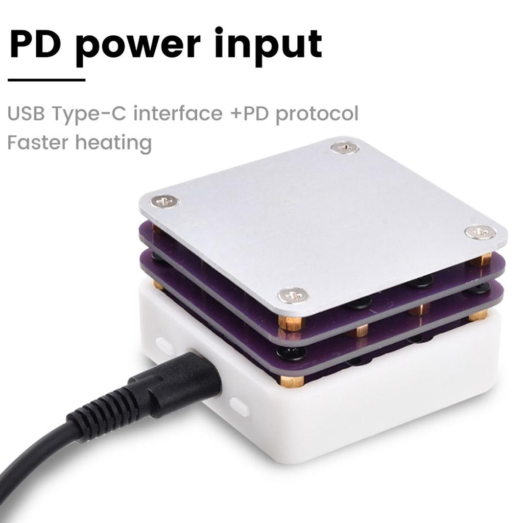 Chip Welding Station Welder Hot Plate Thermostat Smart Preheat 20V USB Type C Interface Time Saving for PCB SMD