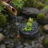 Yard Decor for Outdoor Water Features Floating Frog Pond Ornament, Realistic Resin Animal Statue, Garden Statues Weather Resistant Sculptures Backyard