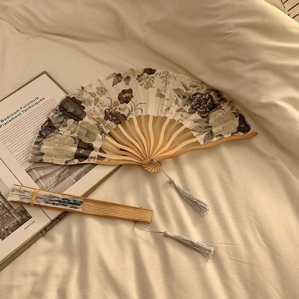 Shooting Prop Chinese Style Fan Portable Size Ancient Fan Prop New Women's Fan