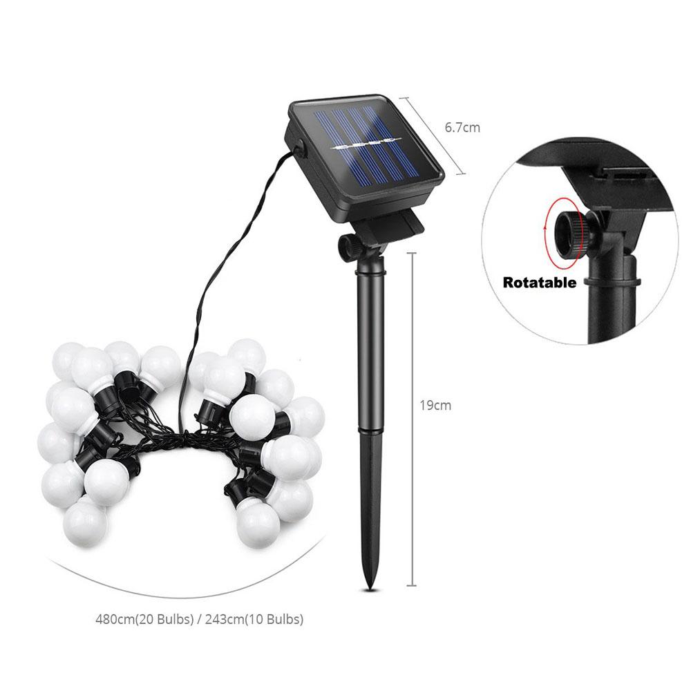 Outdoor Solar LED Festoon Fairy Light Christmas Street Winter Garland G50 Chain Ball Bulbs Waterproof Plug In Garden Decoration