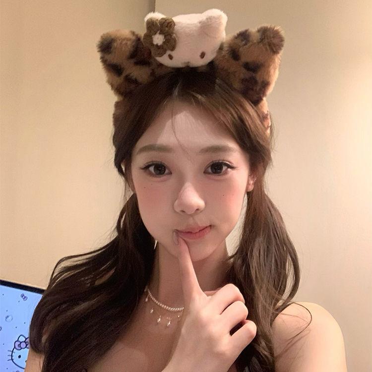 Cute and Funny Autumn and Winter Plush Face Wash Headband Female Wild Fun High Skull Headband Makeup Pressure Hairpin Hair Accessories