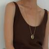 Oval Natural Citrine Pendant Necklace - Retro, Personalized, Versatile Luxury Sweater Chain