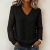 Women's Fashion Long Sleeve Cutout Pullover Sweater Loose Fit Knit Top for Casual Wear