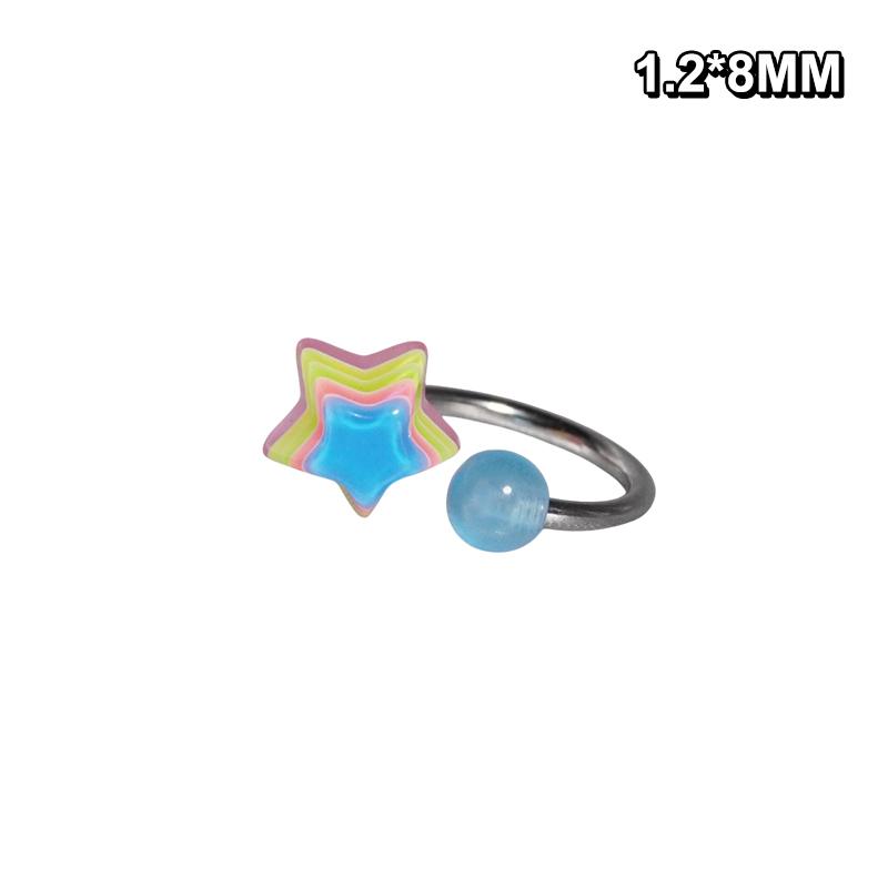Bunte Sternförmige Ringförmige Ohrknochennägel Edelstahl Niedlich Liebesherz Kreuz Ohrringe Für Frauen Körperpiercing Zubehör