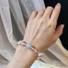Vintage High Quality Vitreous Natural White Crystal Natural Aquamarine Bracelet Women'S Bracelet