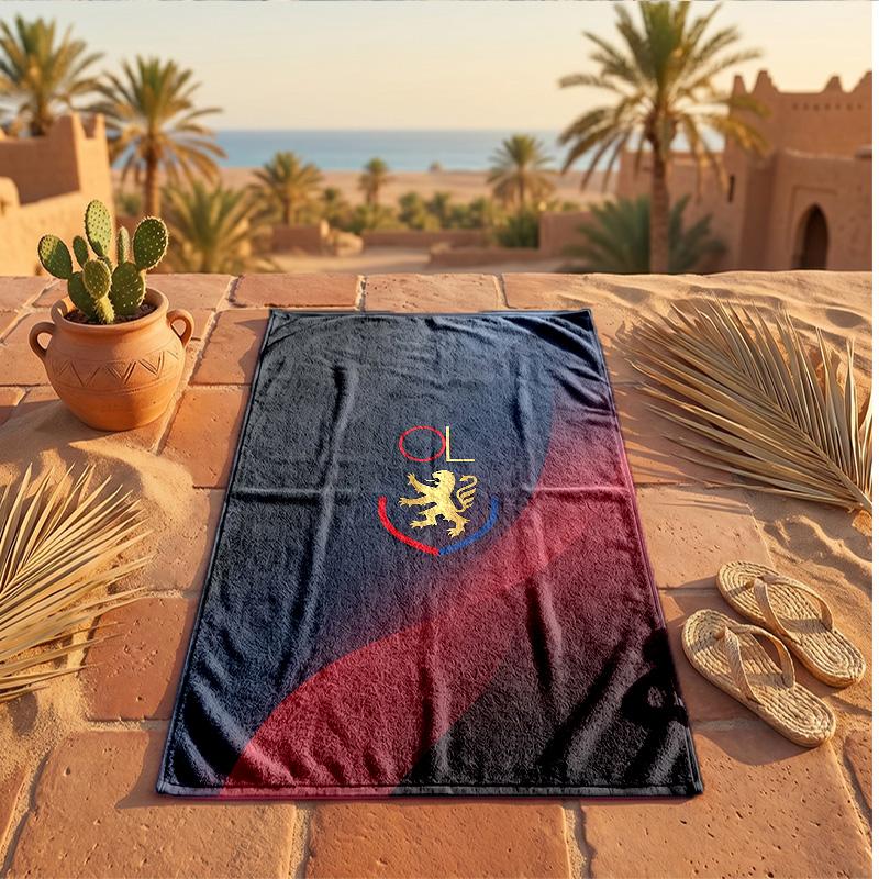 Lyon FC Baskılı Mikrofiber Plaj Havlusu Hızlı Kuruyan Emici Büyük Havlu Plaj Yüzme Seyahat İçin