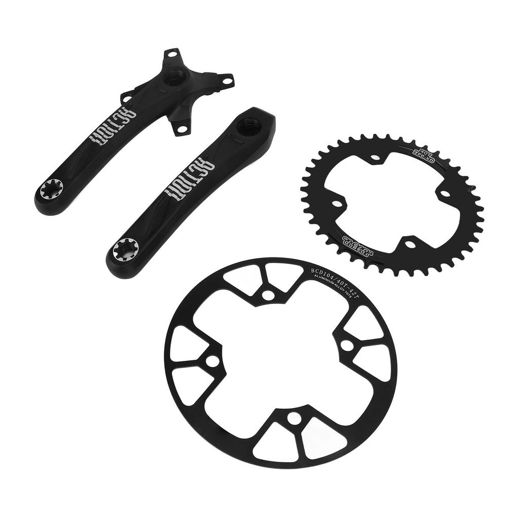 Bike Crank Set Aluminium Alloy 40T Positive and Negative Chainring 40 to 42T Guard Plate Bike Crank Chainring Set