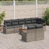 Ensemble canapé de jardin de 9 pièces avec coussins gris poly rattan acacia, canapé de jardin de 2 places avec coussins gris 3347720