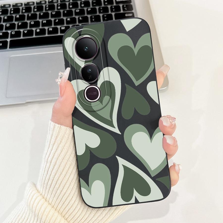 For Vivo V50 Lite Case Liquid Soft Silicone Fashion Newest Painting Back Cover For VivoV50lite V 50 5G Matte Phone Cases