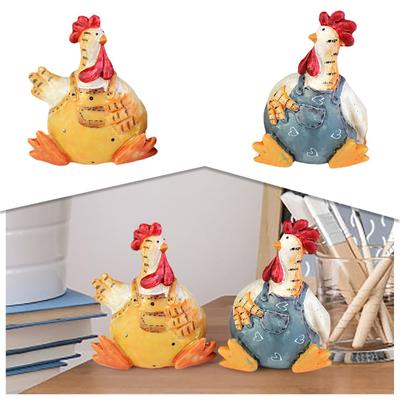 Resin Crafts Couples Pair Chicken Holiday Decorations Study Living Room Decorations Home Glass Ornament Balls Icicle Ornament