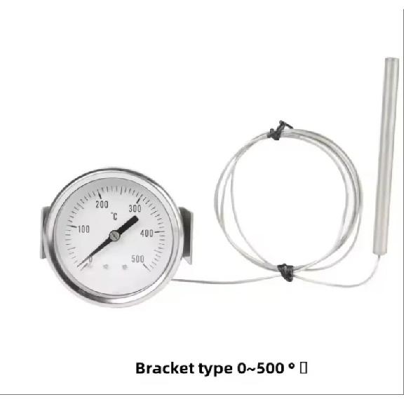 

Stainless Steel Pyrometer Thermometer 0-500° Temperature Sensor for Ovens Pizza Grills Wood Stoves bracket type
