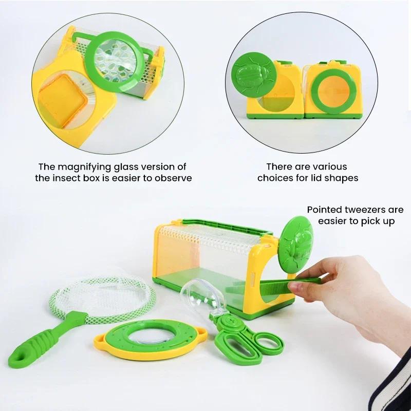 Insect Capture Cage Observation Box Butterfly Net Kids Outdoor Adventure Camping Set Kindergarten Exploration Catching Toys Gift