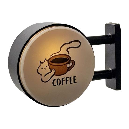 

Coffee Lamp Refrigerator Magnet 3D Vintage Coffee Shop Light Fridge Magnet Cabinet Locker Whiteboard Decoration Coffee Lovers Gift D