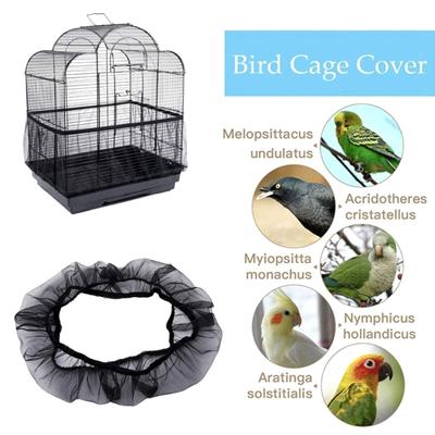 Nylon Mesh Treat Catcher Guard Net Cover for Bird Cage Stretchy Skirt Universal Bird Cage Cover Prevent Scatter and Mess