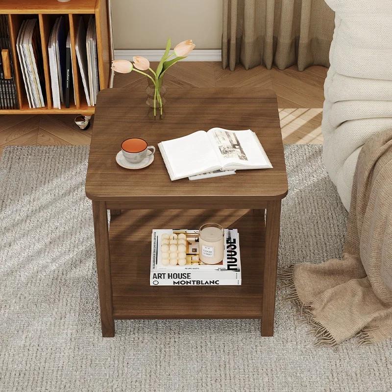 Simple Living Room Sofa Side Table Balcony Corner Coffee Table Small Square Bedside Side Living Room Tables Cabinet Furniture