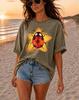 Comfort Colors Ladybug Shirt, Retro Psychedelic Bug Tee, Cute Star Ladybug Graphic Tee, Whimsical Insect Shirt, Cottagecore Gift Shirt
